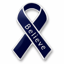 Load image into Gallery viewer, Dark Blue Ribbon Believe Pins - The Awareness Company