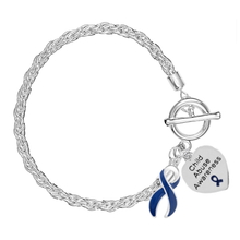 Load image into Gallery viewer, Dark Blue Ribbon Child Abuse Awareness Rope Bracelets - The Awareness Company