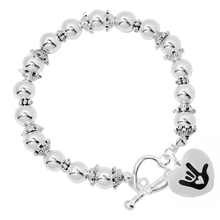 Load image into Gallery viewer, Deaf Symbol for I love You Hand Sign Beaded Charm Bracelets - The Awareness Company