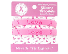 Load image into Gallery viewer, Pink Ribbon Silicone Bracelet Counter Display (12 Cards)