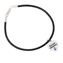 Load image into Gallery viewer, Epilepsy Awareness Heart Charm Leather Cord Bracelets - The Awareness Company