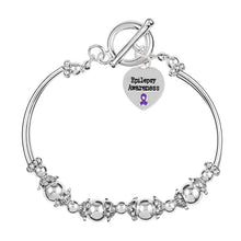 Load image into Gallery viewer, Epilepsy Awareness Purple Ribbon Partial Beaded Bracelets