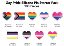 Load image into Gallery viewer, Gay Pride Silicone Pin Variety Bundle (100 Pieces) - The Awareness Company
