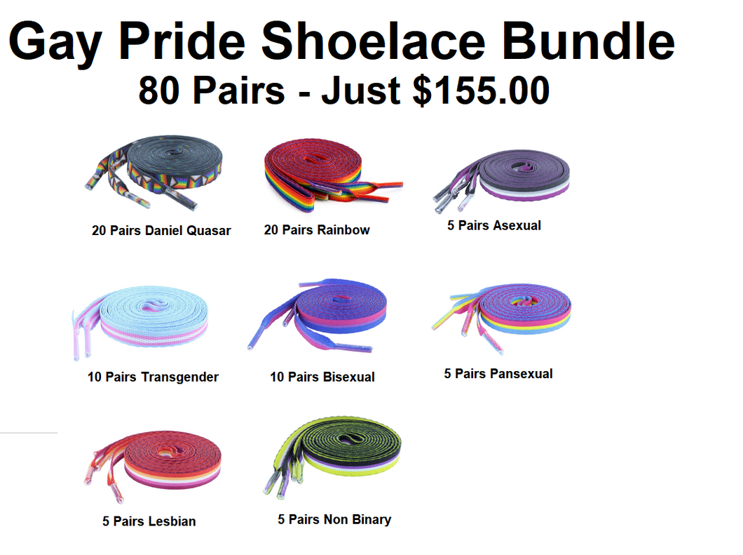 Gay Pride Shoe Lace Bundle (80 Pairs)