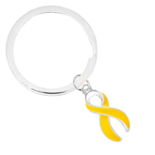 Load image into Gallery viewer, Gold Ribbon Split Style Key Chains - The Awareness Company