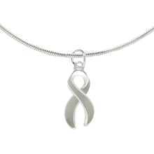 Load image into Gallery viewer, Gray Ribbon Necklaces - The Awareness Company