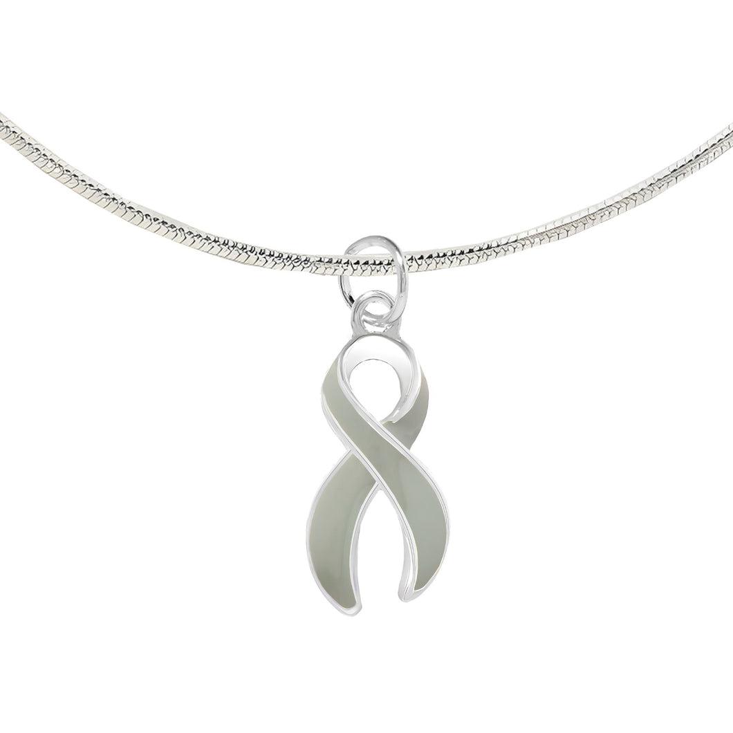 Gray Ribbon Necklaces - The Awareness Company