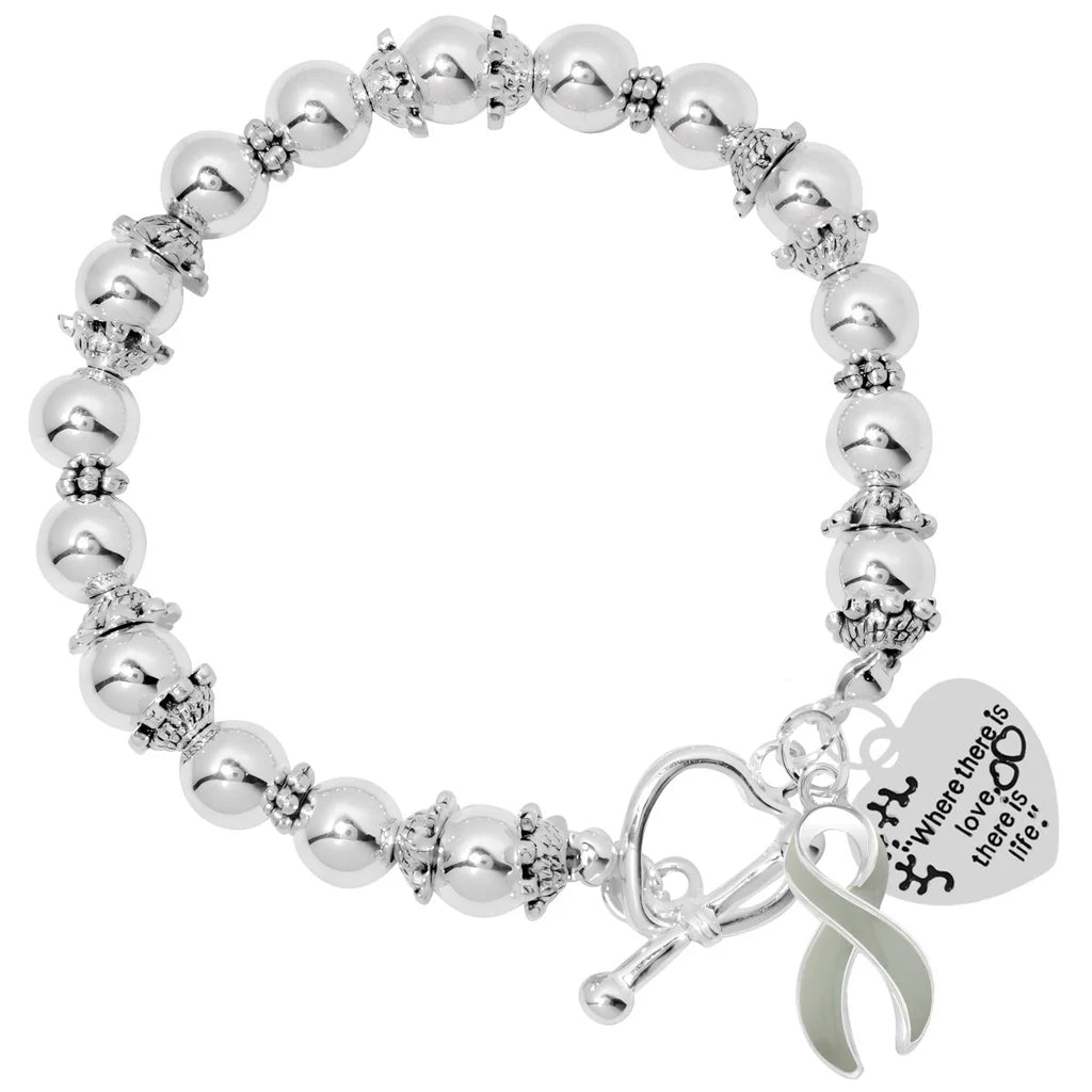Gray Ribbon Where There is Love Bracelets - The Awareness Company