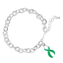 Load image into Gallery viewer, Green Ribbon Chunky Charm Bracelets - The Awareness Company