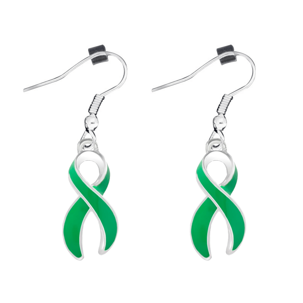 Green Ribbon Hanging Earrings - The Awareness Company