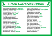 Load image into Gallery viewer, Green Ribbon Silicone Bracelet Wristbands (Child Size) - The Awareness Company