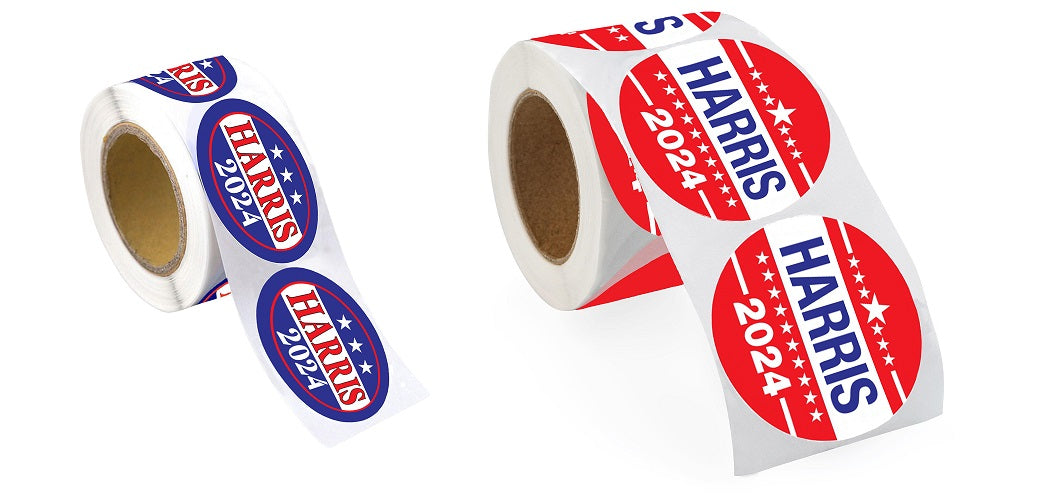 250 Harris Election Stickers (Various Styles) - 250 Stickers Per Roll