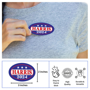 250 Harris Election Stickers (Various Styles) - 250 Stickers Per Roll