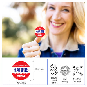 250 Harris Election Stickers (Various Styles) - 250 Stickers Per Roll