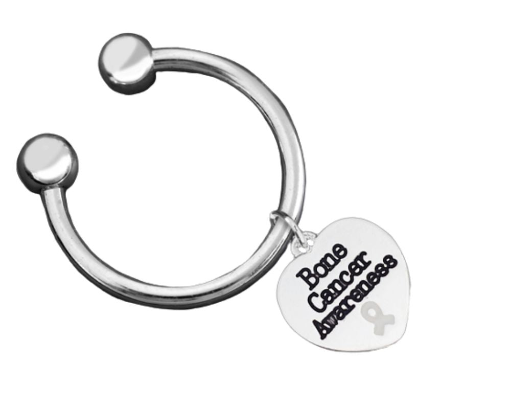 Heart Awareness Bone Cancer Charm Keychains - The Awareness Company