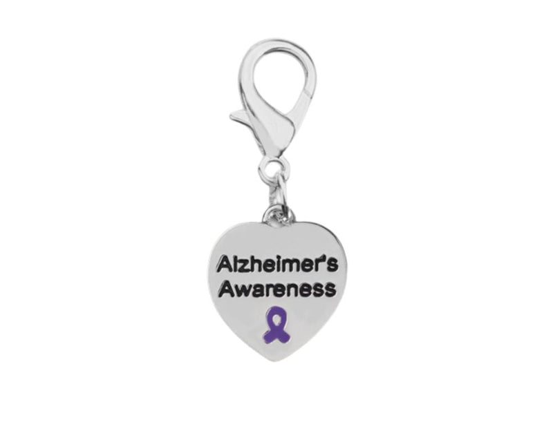 Heart Shaped Alzheimer's Awareness Hanging Charms - The Awareness Company