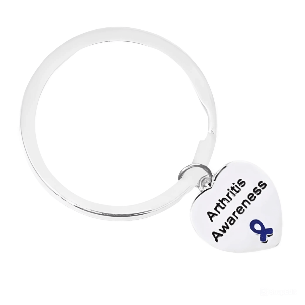 Heart Shaped Arthritis Awareness Split Style Key Chains - The Awareness Company