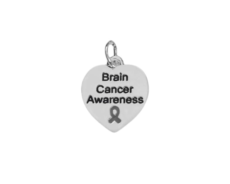 Heart Shaped Brain Cancer Charms - The Awareness Company
