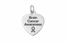 Load image into Gallery viewer, Heart Shaped Brain Cancer Charms - The Awareness Company