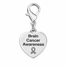 Load image into Gallery viewer, Heart Shaped Brain Cancer Hanging Charms - The Awareness Company