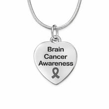 Load image into Gallery viewer, Heart Shaped Brain Cancer Necklaces - The Awareness Company