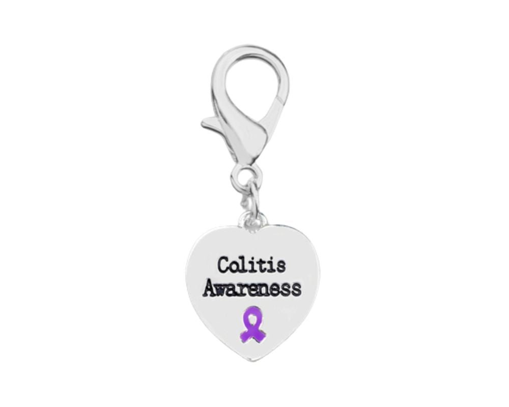 Heart Shaped Colitis Awareness Hanging Charms - The Awareness Company