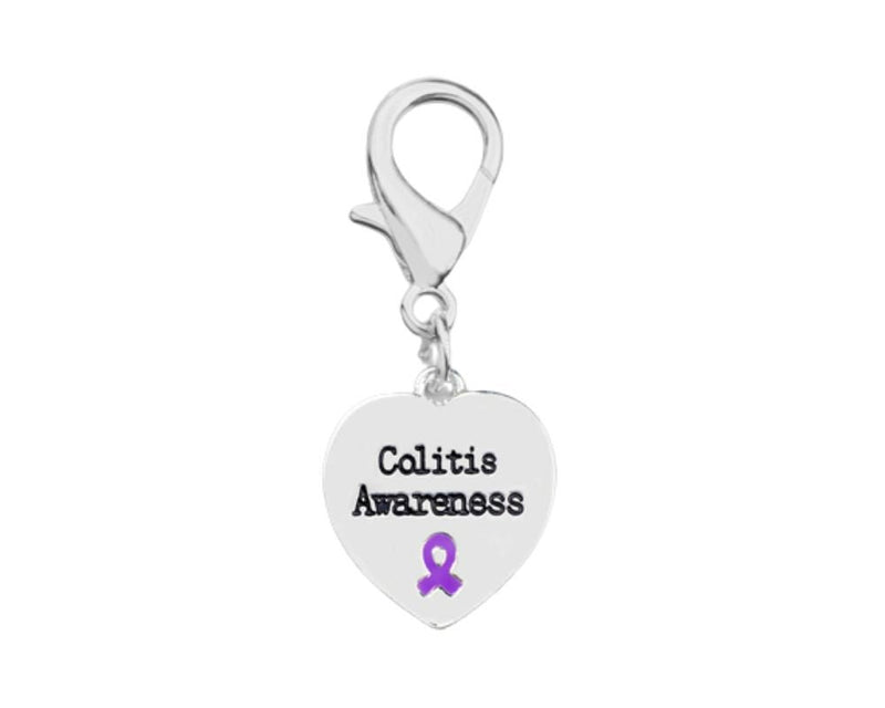 Heart Shaped Colitis Awareness Hanging Charms - The Awareness Company