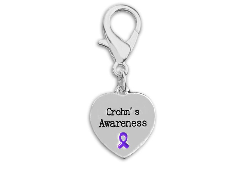 Heart Shaped Crohn's Disease Awareness Hanging Charms - The Awareness Company