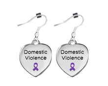 Load image into Gallery viewer, Heart Shaped Domestic Violence Awareness Earrings - The Awareness Company