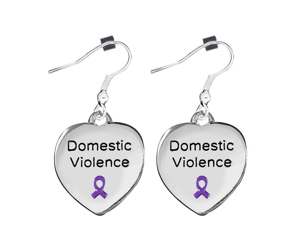 Heart Shaped Domestic Violence Awareness Earrings - The Awareness Company