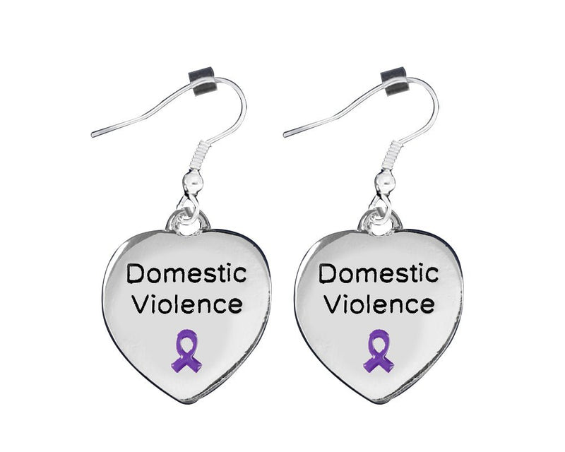 Heart Shaped Domestic Violence Awareness Earrings - The Awareness Company