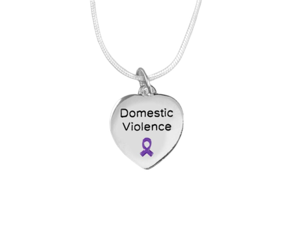Heart Shaped Domestic Violence Awareness Necklaces - The Awareness Company