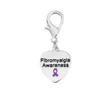 Load image into Gallery viewer, Heart Shaped Fibromyalgia Awareness Hanging Charms - The Awareness Company