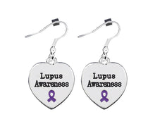 Load image into Gallery viewer, Heart Shaped Lupus Awareness Earrings - The Awareness Company