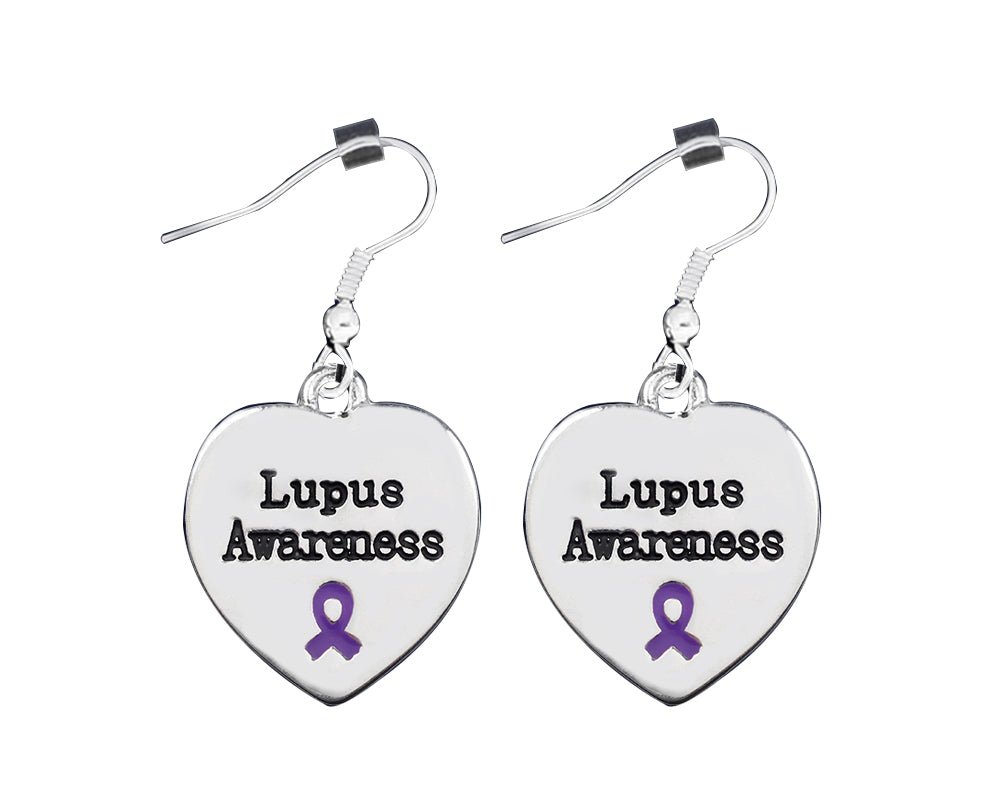 Heart Shaped Lupus Awareness Earrings - The Awareness Company