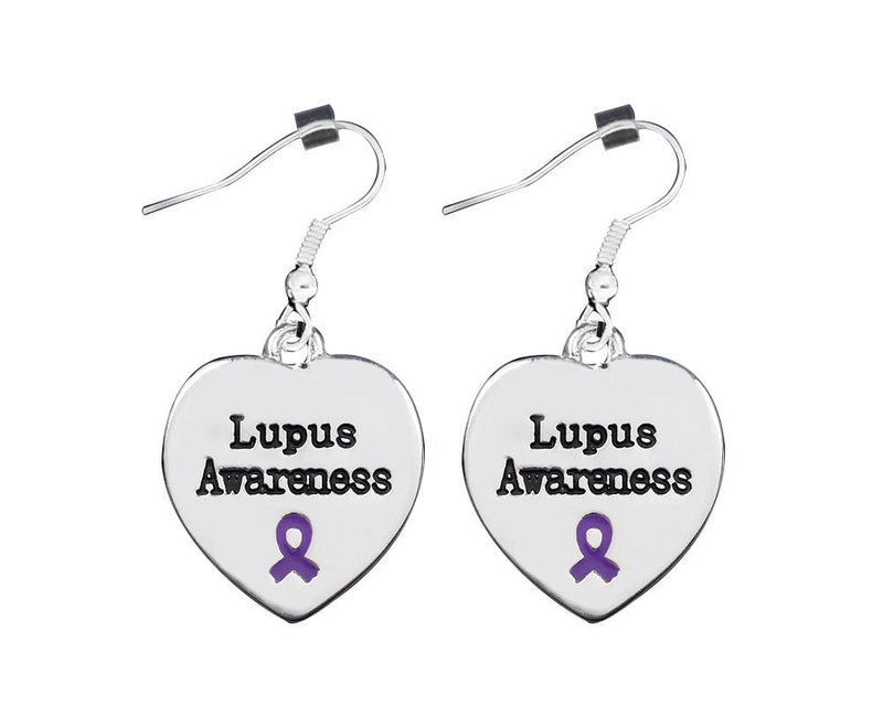 Heart Shaped Lupus Awareness Earrings - The Awareness Company