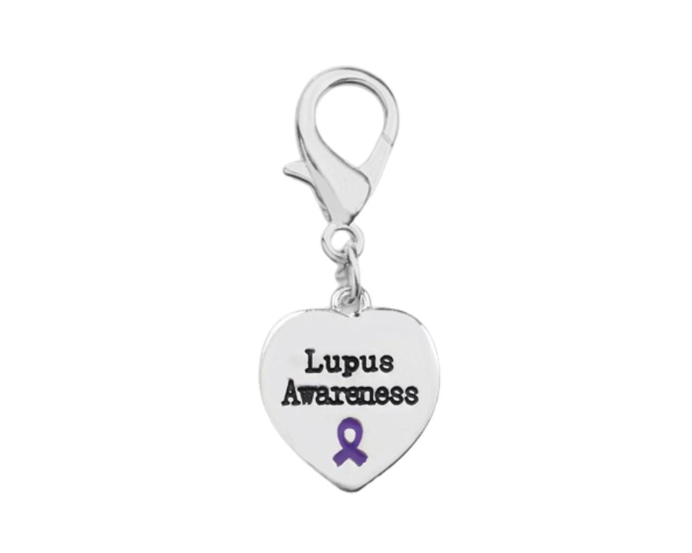 Heart Shaped Lupus Awareness Hanging Charms - The Awareness Company