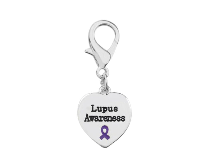 Heart Shaped Lupus Awareness Hanging Charms - The Awareness Company