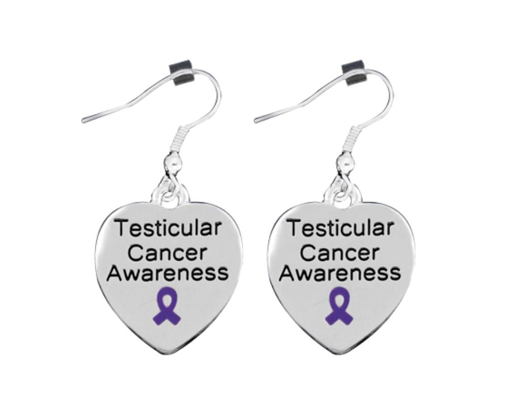 Heart Shaped Testicular Cancer Awareness Earrings - The Awareness Company