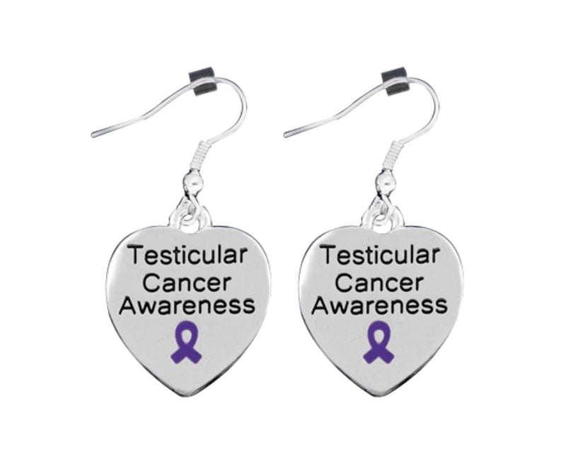 Heart Shaped Testicular Cancer Awareness Earrings - The Awareness Company