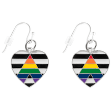 Load image into Gallery viewer, Heart Straight Ally Flag Earrings - The Awareness Company