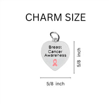 Load image into Gallery viewer, Bulk Heart Shaped Breast Cancer Awareness Necklaces - The Awareness Company