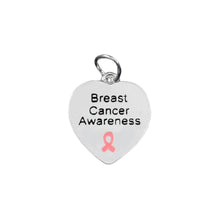 Load image into Gallery viewer, Heart Shaped Breast Cancer Awareness Charms