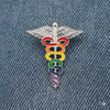 Rainbow Caduceus Pins