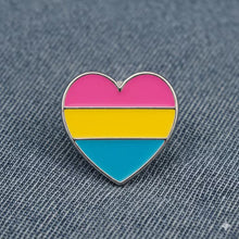 Load image into Gallery viewer, Pansexual Heart Shaped Pins