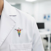 Load image into Gallery viewer, Rainbow Caduceus Pins