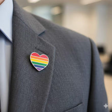 Load image into Gallery viewer, Rainbow Heart Shaped Pins