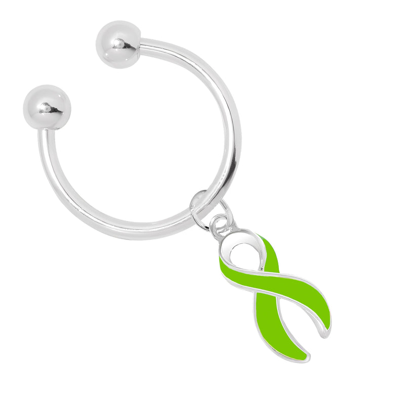 Lime Green Ribbon Horseshoe Key Chains