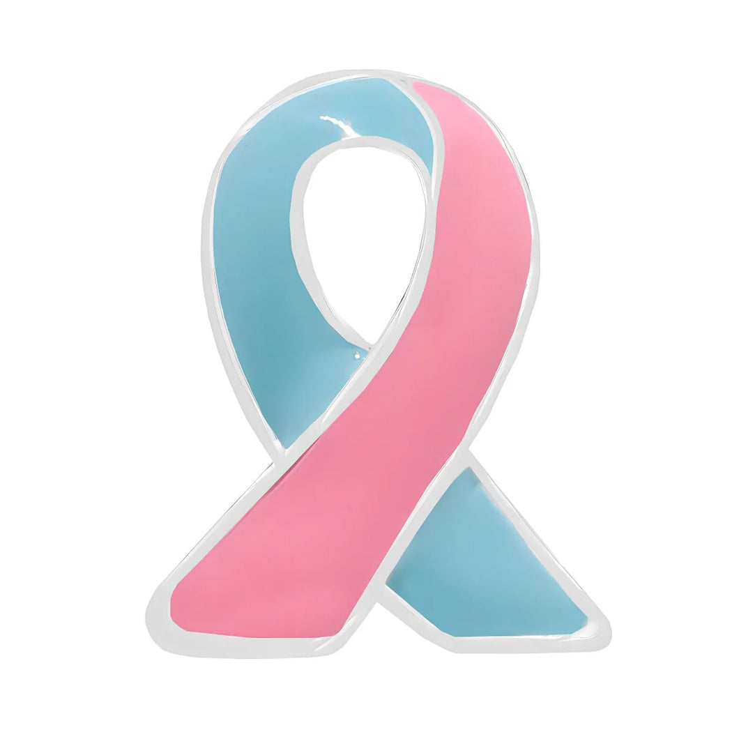 Small Pink & Blue Ribbon Lapel Pins