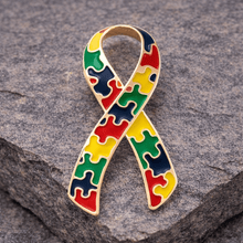 Load image into Gallery viewer, Large Autism Ribbon Pins - The Awareness Company